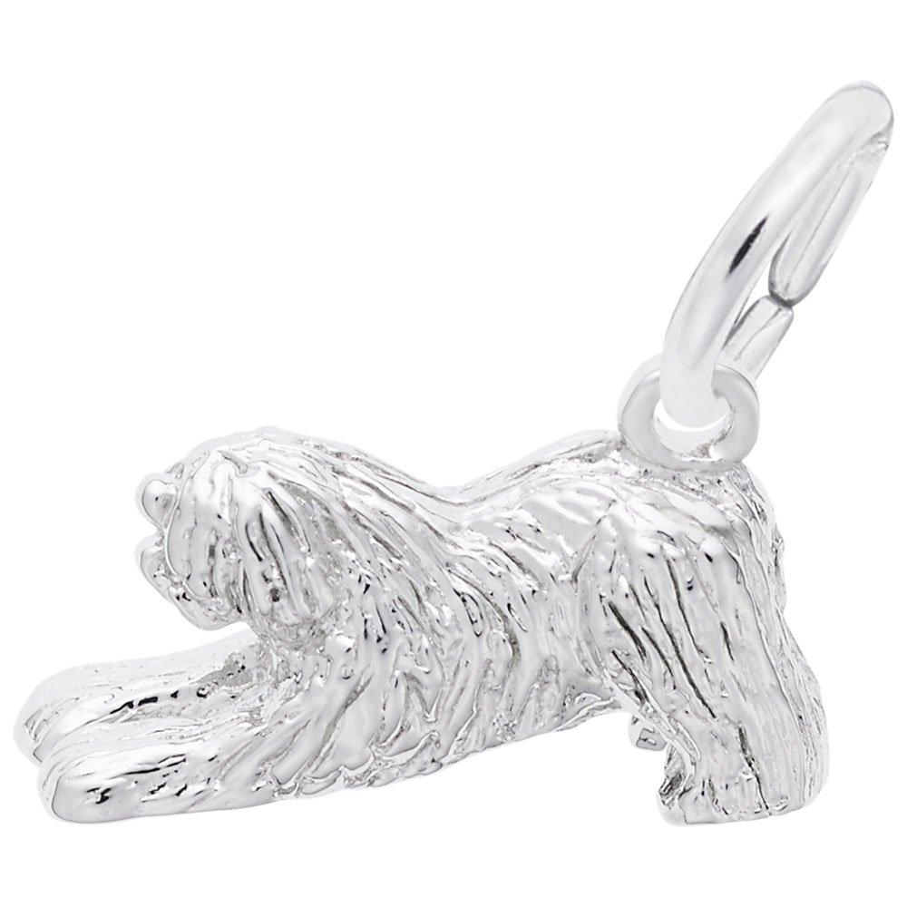 Old English Sheepdog Charm - Sterling Silver Dog Pendant for Bracelets & Necklaces - Perfect for Pet Lovers & Animal Jewelry Gifts