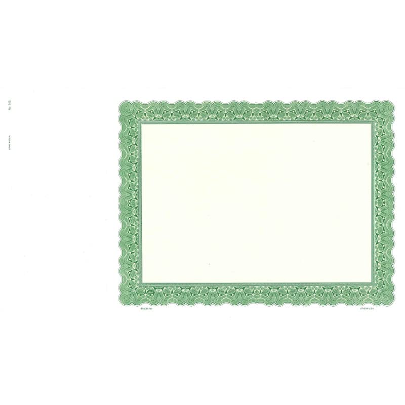 Premium Blank Corporate Stock Certificates - 8.5