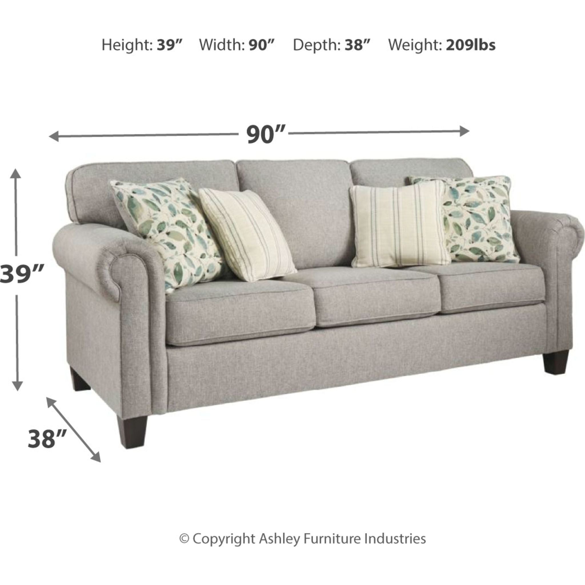 Alandari Queen Size Sleeper Sofa Bed in Gray - Perfect for Small Spaces, Guest Rooms & Apartments