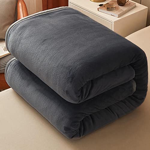 Premium Double-Sided Fleece Blanket - Ultra Soft Fluffy Warm Cozy Bed Throw for All Seasons (150x200cm) - Lightweight Plush Blanket for Bedroom, Sofa & Travel - Gray   Perfect for cozy nights, movie marathons, guest bedding, dorm rooms, camping trips, and snuggling on the couch.