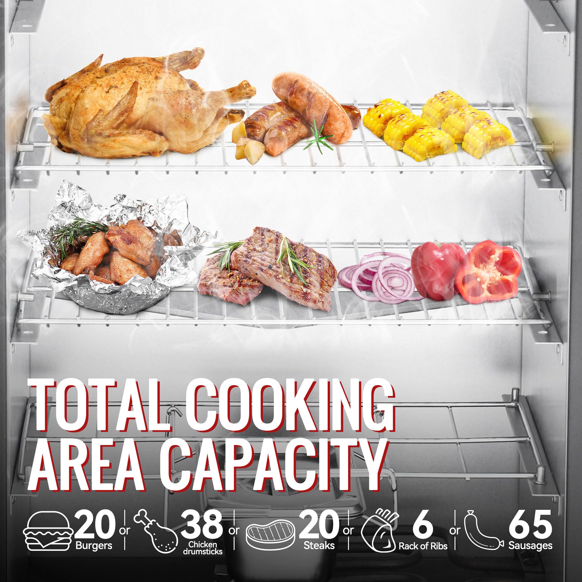 Royal Gourmet SE2805 28-Inch Electric Smoker - 3 Cooking Grates, Adjustable Temperature Control, 454 Sq. In. Cooking Area - Perfect for Backyard BBQ, Smoking Meats & Outdoor Cooking - Black