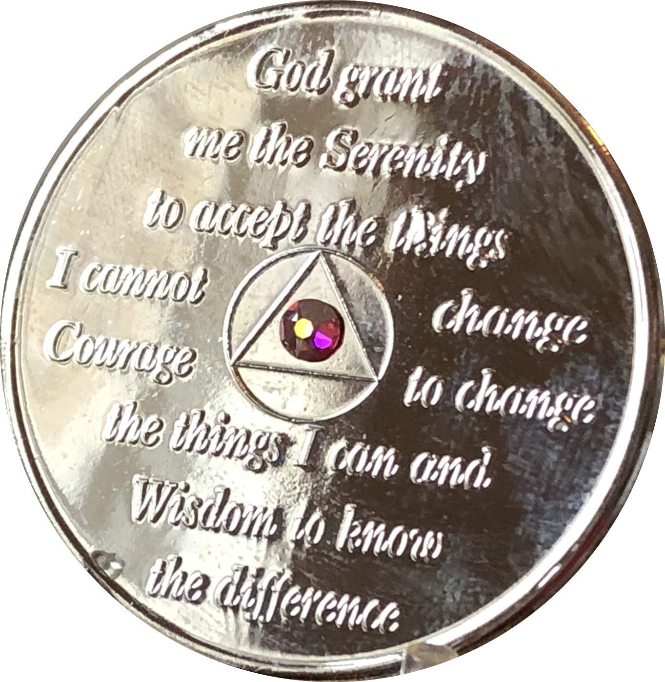 2 Year Rose Swarovski Crystal AA Medallion - Nickel Plated Chip Jewelry for Women & Girls - Perfect for Birthdays, Anniversaries & Special Occasions