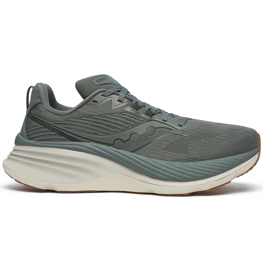 Saucony Hurricane 24 Running Shoes for Men - Breathable Cushioned Sneakers in Bough Color, Size 10 D Medium - Perfect for Road Running, Jogging & Gym Workouts