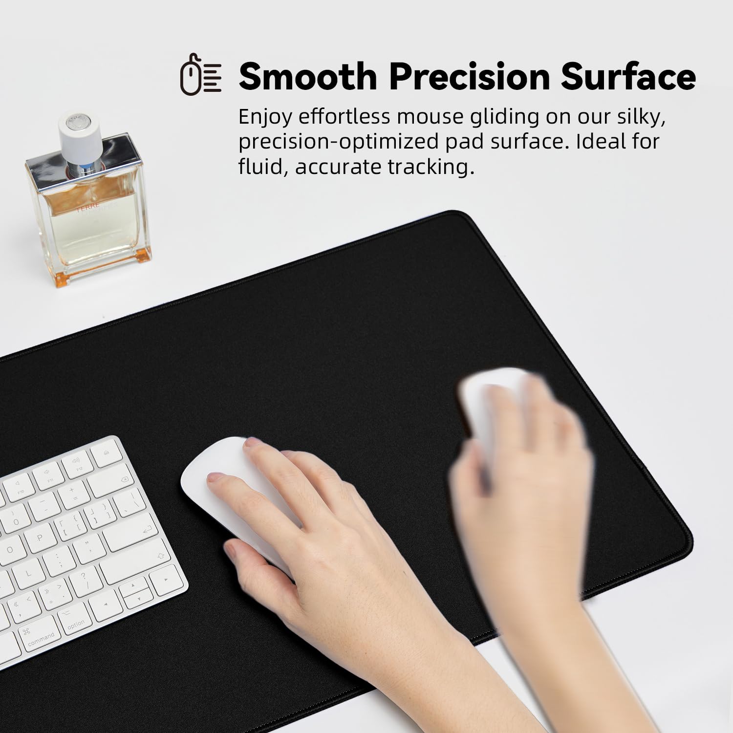 Large Gaming Mouse Pad - Non-Slip Rubber Base & Stitched Edges for PC/Office/Home Use