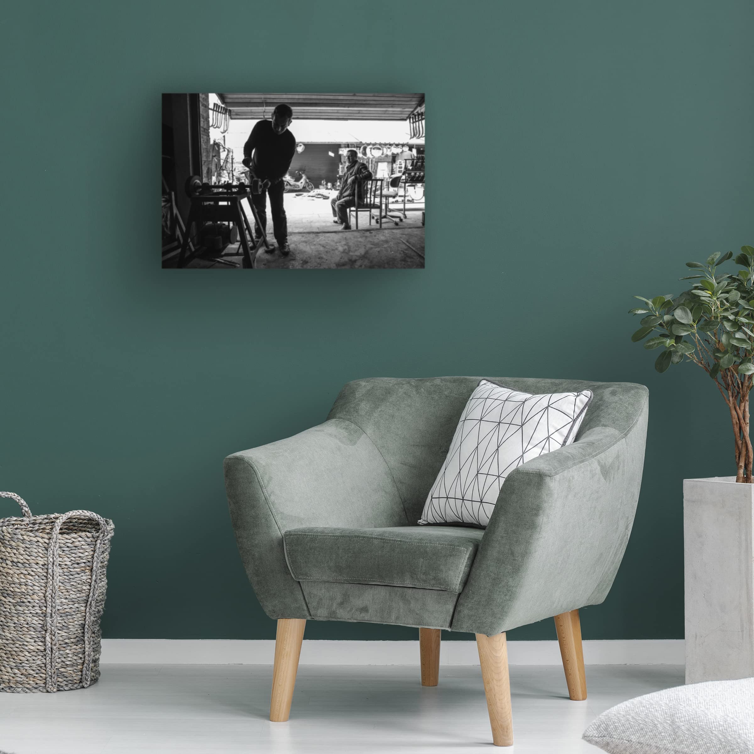 Trademark Fine Art 'Blacksmith' Canvas Wall Art by Mustafa Karaaslan - Handmade Oil Painting Reproduction for Living Room, Bedroom & Office Decor
