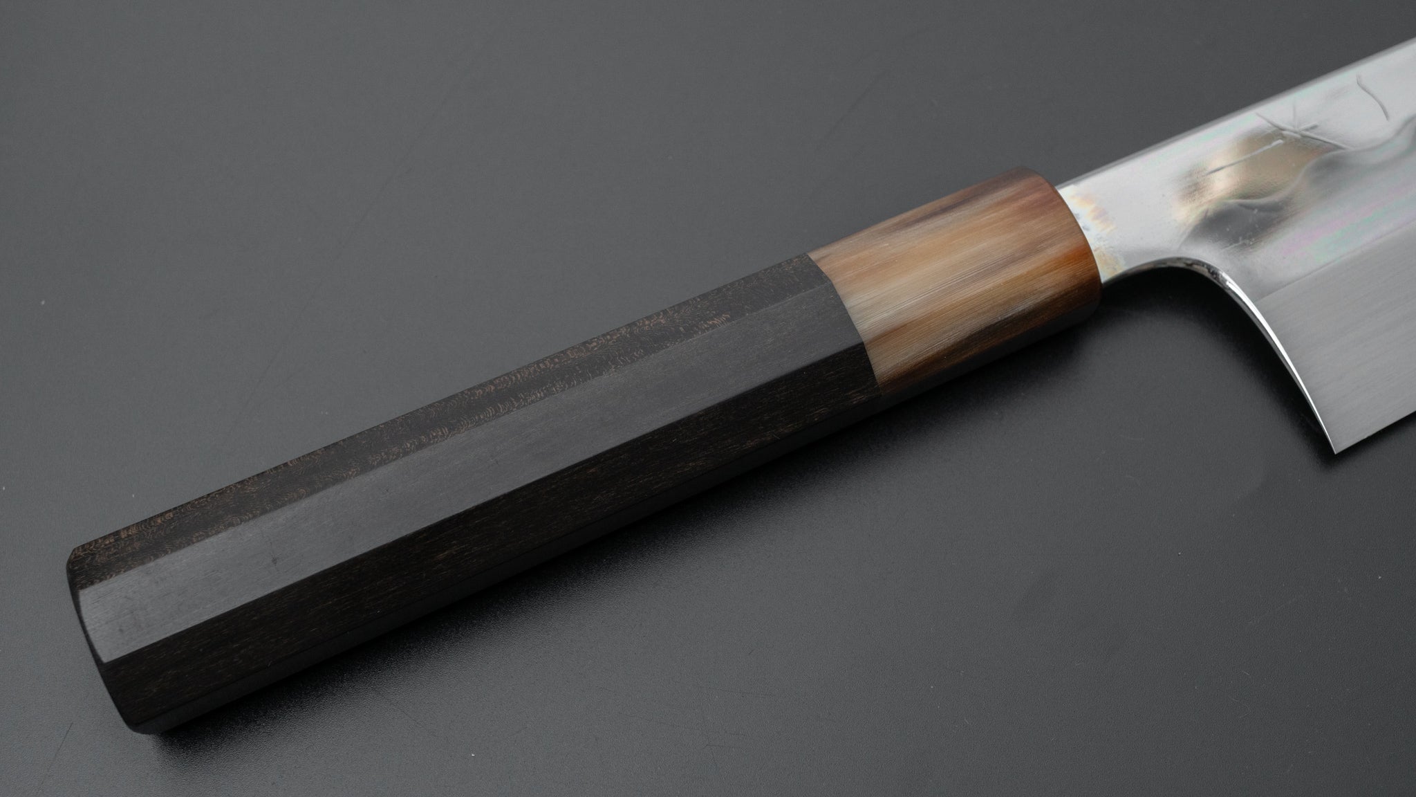Hitohira Togashi White #1 Notaremon Mizu Honyaki Kiritsuke Gyuto 240mm Japanese Chef Knife with Taihei Ebony Handle & Saya (#074) - Premium Kitchen Knife for Sushi, Sashimi & Meat Cutting