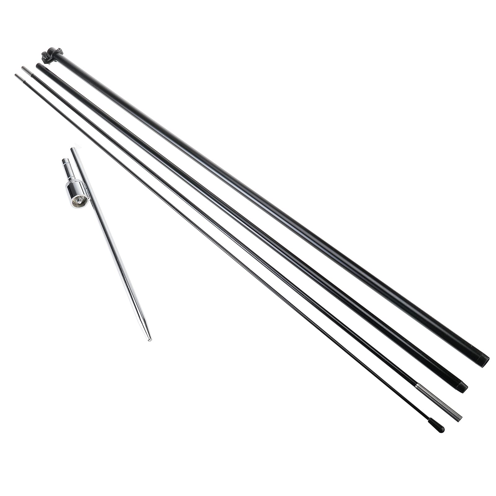Flag Pole Kit - Teardrop & Swooper Windless Feather Flag Set with 4 Flagpoles (2 Aluminum & 2 Fiberglass Poles) + Ground Spike - Perfect for Outdoor Advertising, Sports Events, and Business Promotions