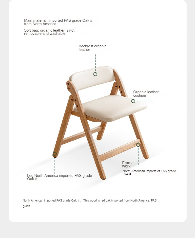 Premium Oak Solid Wood Folding Chair - Organic, Durable & Portable - Perfect for Camping, Picnics, Beach, Patio & Indoor Use