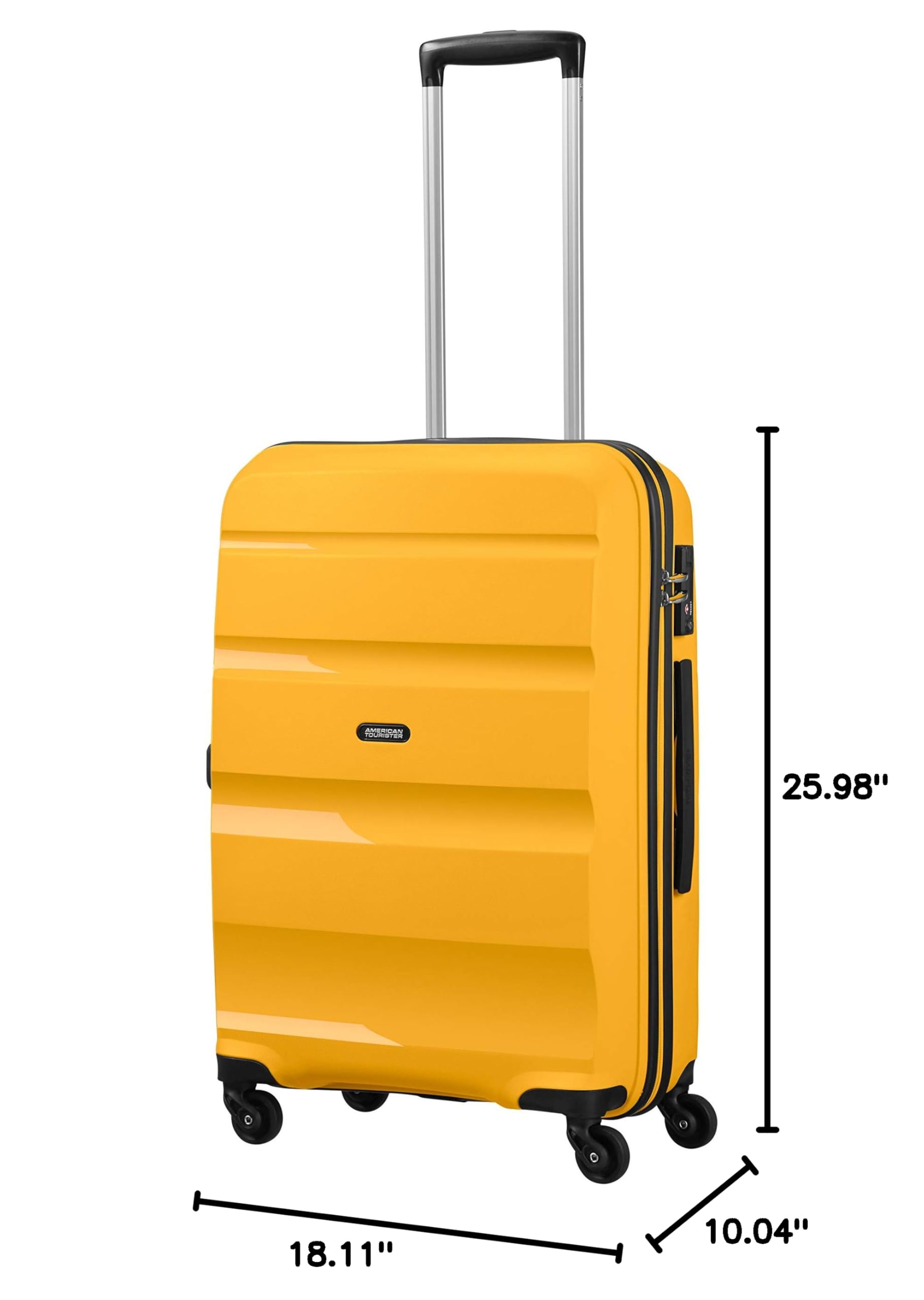 American Tourister Carry-On Luggage 66cm (57.5L) Light Yellow Medium Suitcase - Perfect for Air Travel & Weekend Getaways