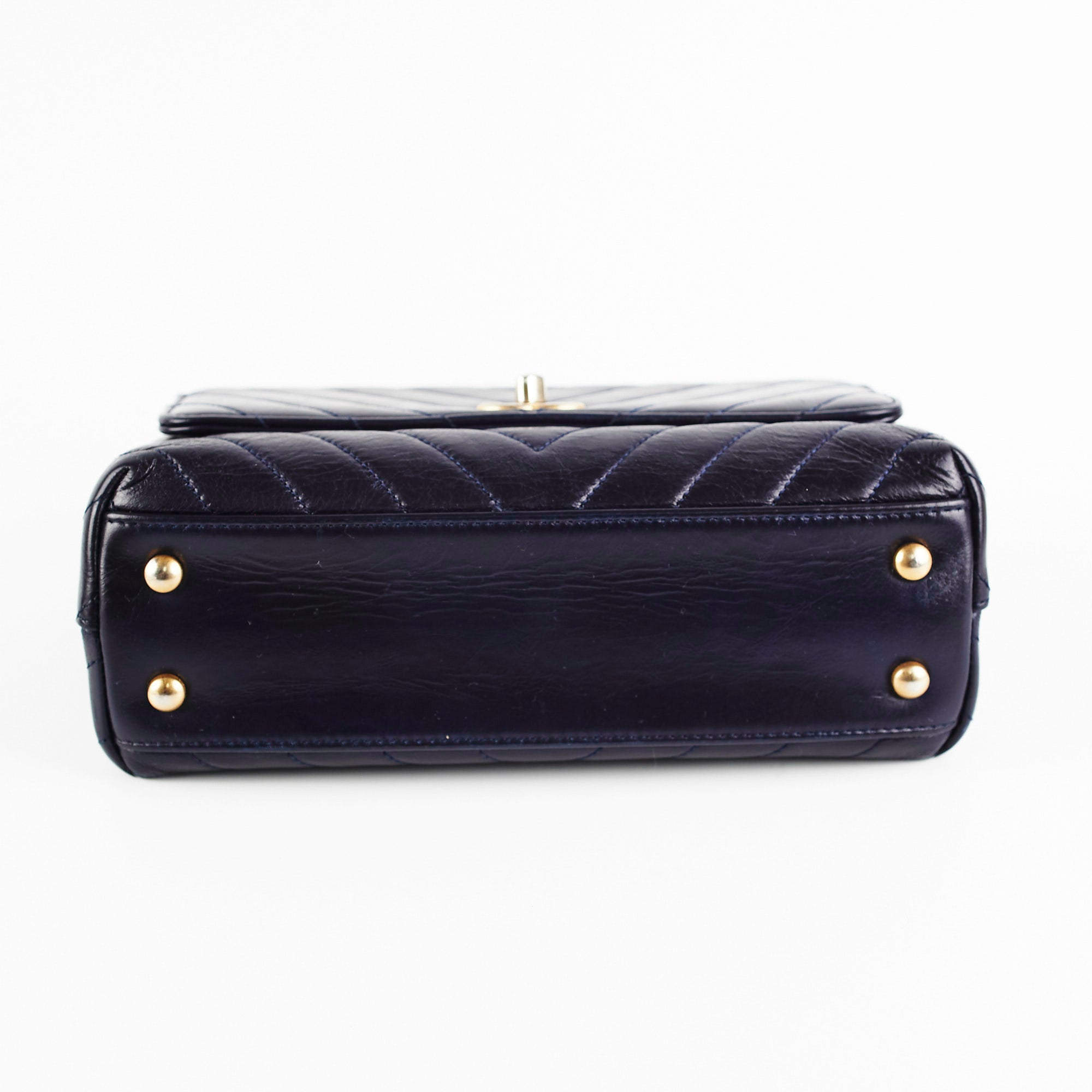 Chanel Small Coco Handle Bag in Dark Navy Blue - Luxury Crossbody Shoulder Bag for Women, Perfect for Work, Date Night & Special Occasions
