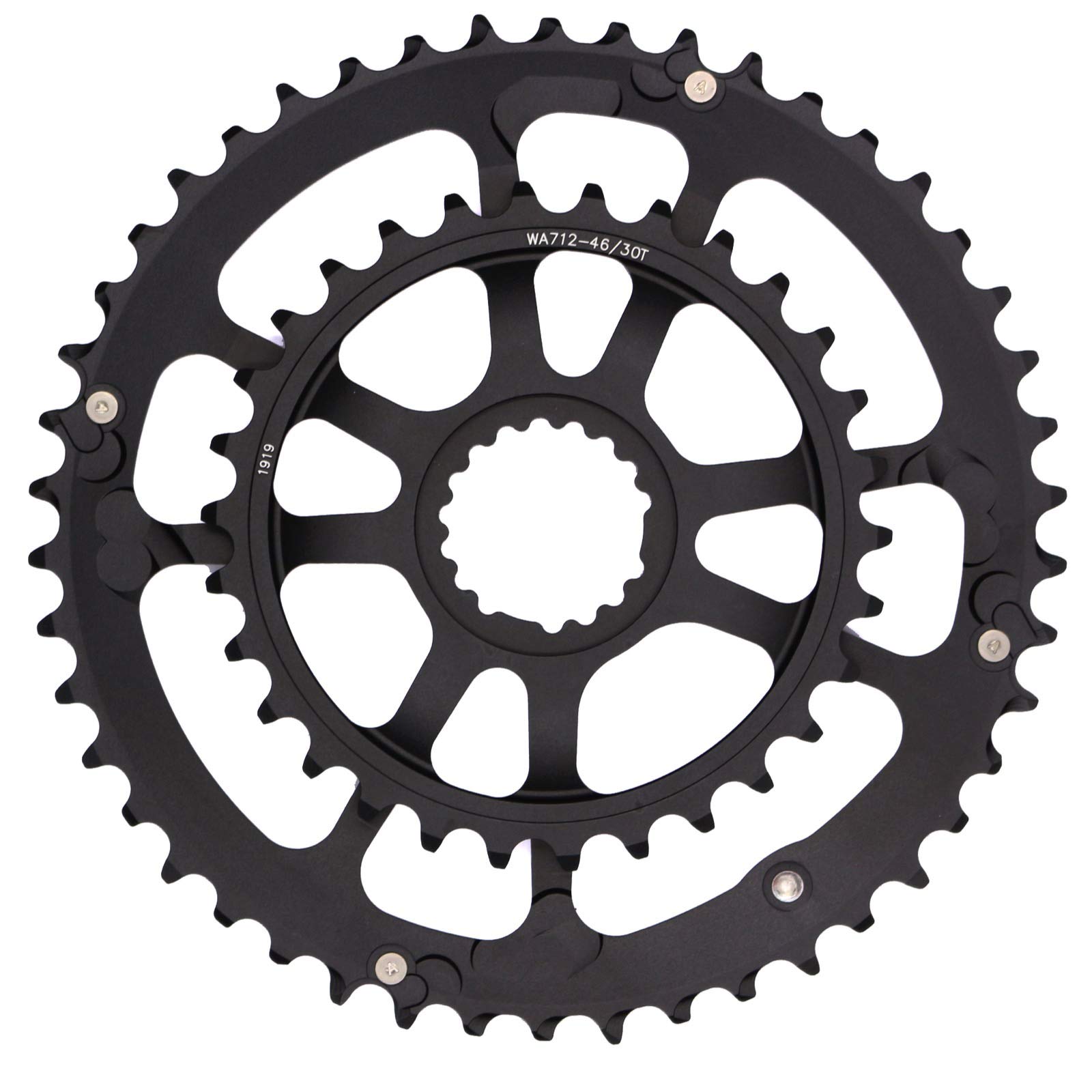 Cannondale SpideRing 8 Arm Chainring Black 46/30T - High-Performance Bike Chainring for Road & Mountain Biking - Perfect for Cycling Enthusiasts & Professional Riders