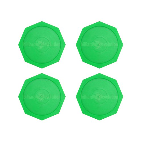4 Pack Green Octagonal Air Hockey Pucks - Durable Table Hockey Game Accessories for Arcade, Home, and Party Fun