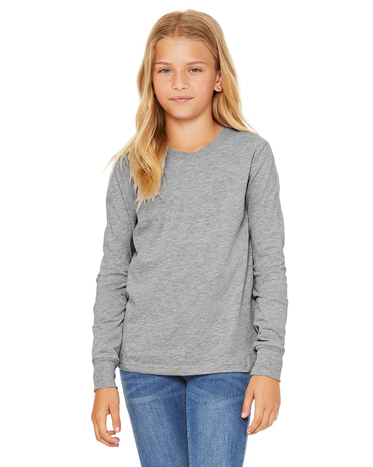 Bella + Canvas 3501Y Youth Long Sleeve T-Shirt - Soft Cotton Jersey Tee for Boys & Girls - Perfect for School, Sports & Everyday Wear