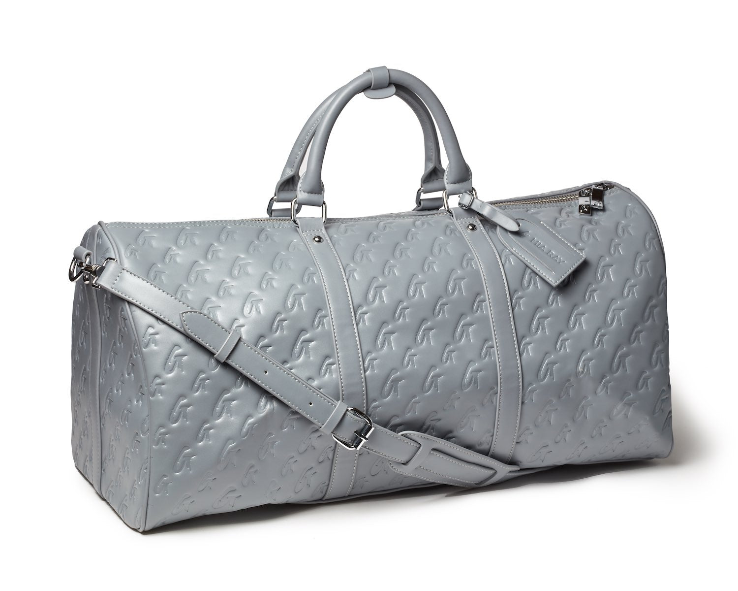 MONOGRAM Unisex Duffle Bag - Stylish Gray Travel Duffel for Gym, Weekend Trips & Outdoor Adventures