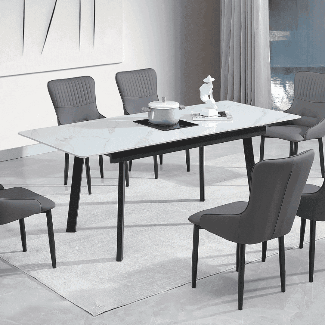 Keid Extendable Dining Table 180-220cm - Expandable Wooden Table for Large Families & Entertaining - Perfect for Dining Rooms, Kitchens & Open Spaces