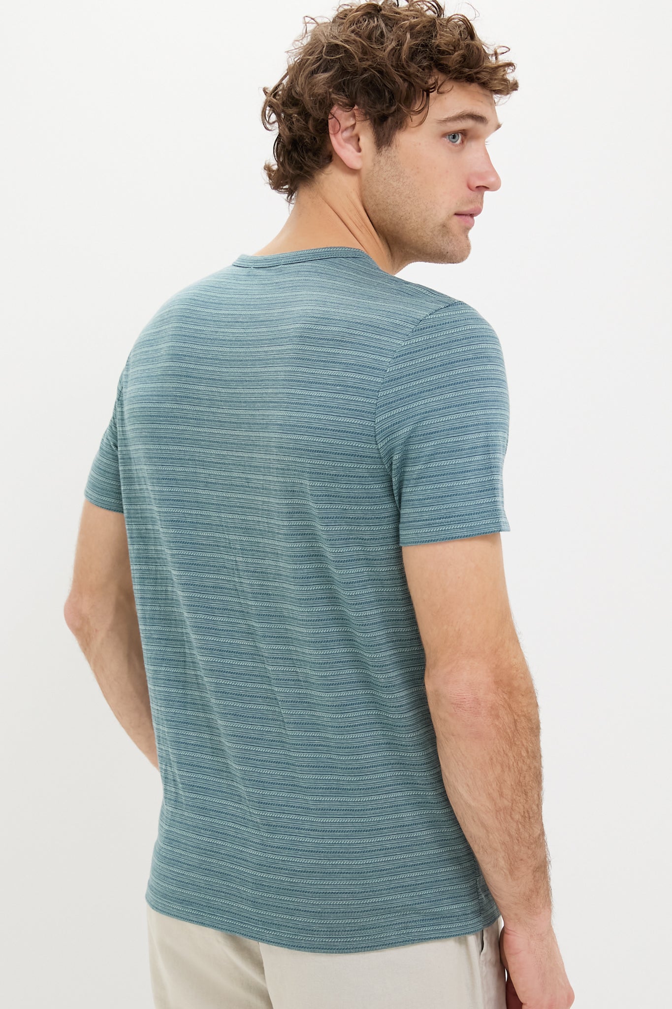 Blue Spruce Signature Crew Stripe Tee - Soft Cotton Men's Casual T-Shirt for Everyday Wear | Perfect for Street Style, Weekend Outings & Layering