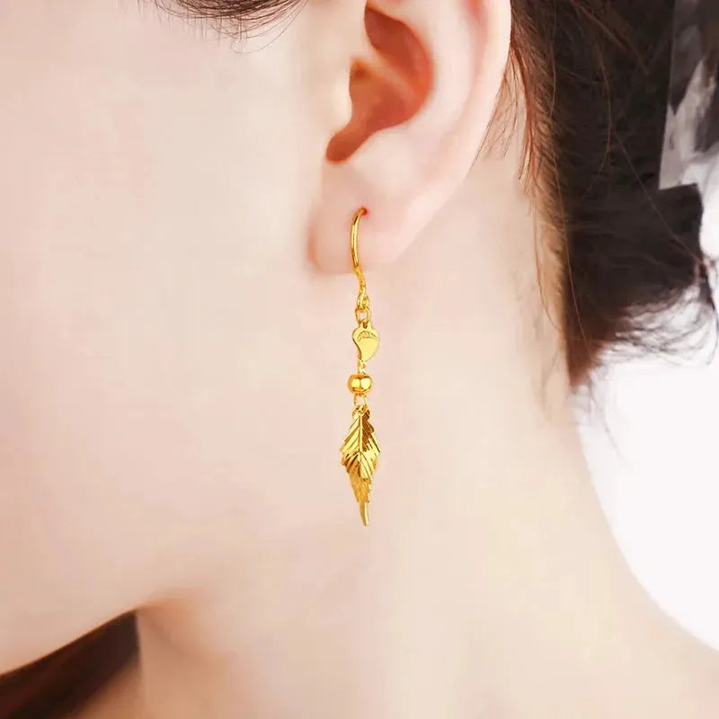 24K Pure Gold Earrings - Real AU 999 Solid Gold Hollow Ball Tassel Earrings for Women | Trendy Fine Jewelry Gift for Birthday, Anniversary & Special Occasions | Elegant Everyday Wear & Party Accessories