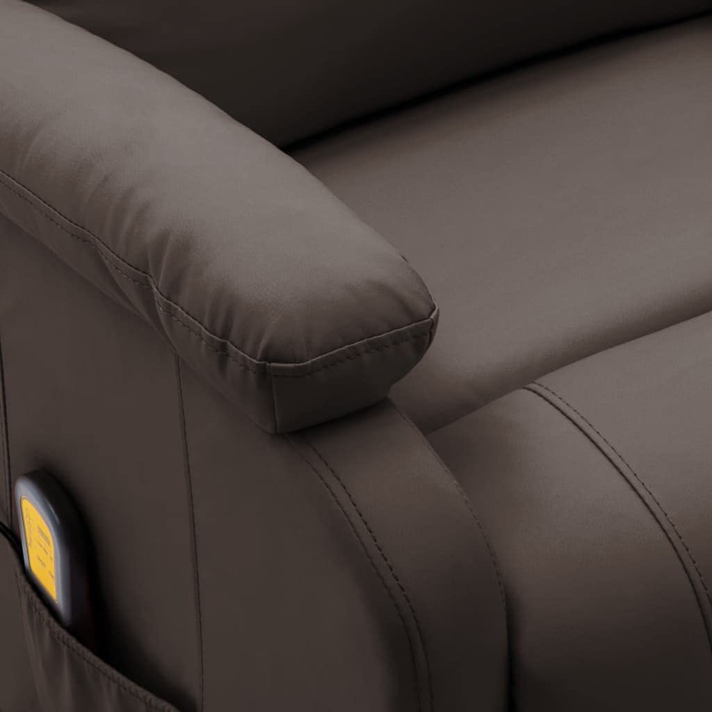Aisifx Electric Massage Recliner Chair - Brown Faux Leather for Living Room, Home Theater & Office Relaxation