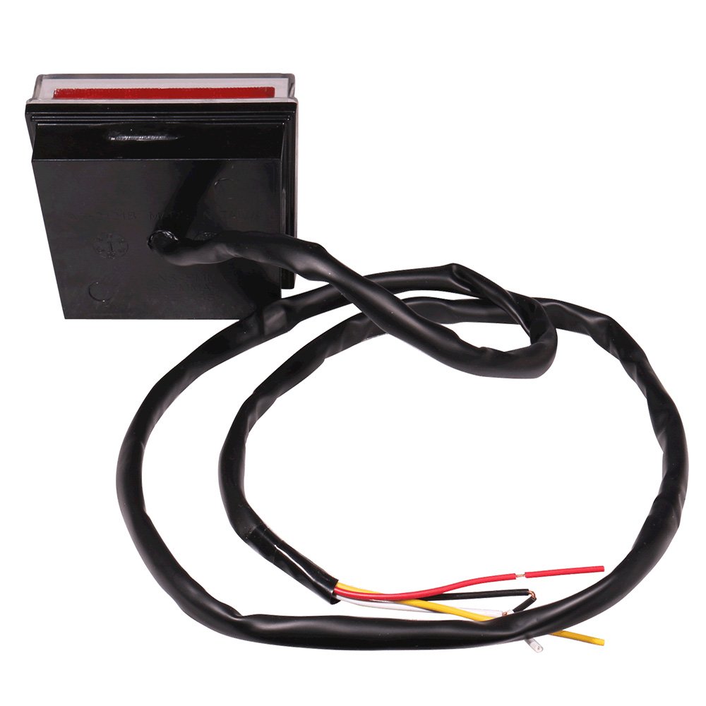 IKON MOTORSPORTS Universal Square Smoke LED Brake Light - High Visibility 3rd Stop Safety Lamp for Cars, Trucks & SUVs | Durable Plastic Housing, Easy Installation | Perfect for Night Driving & Enhanced Road Safety