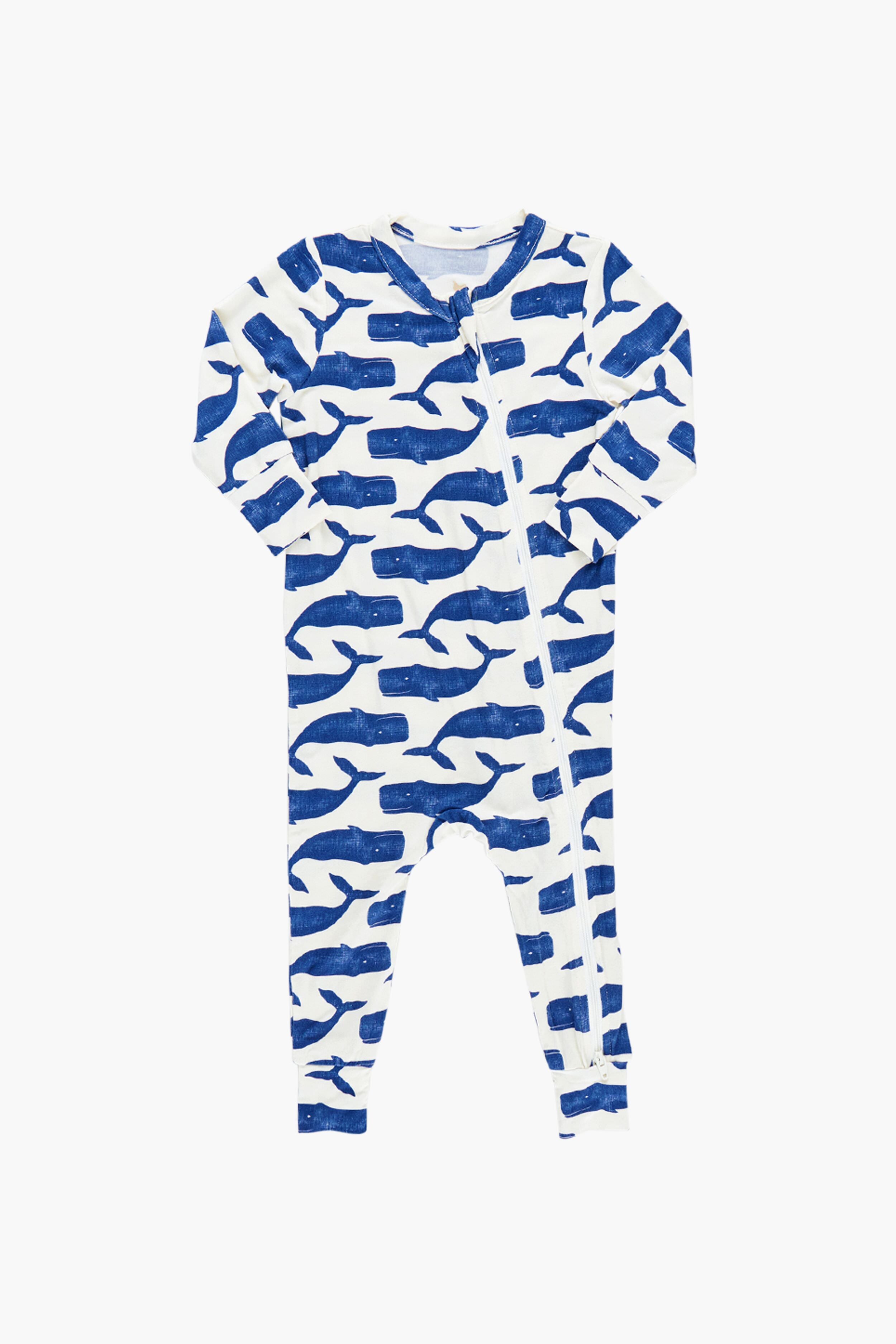 Blue Whales Baby Bamboo Romper - Soft Organic Cotton Jumpsuit for Newborns & Infants | Perfect for Playtime, Photos & Everyday Comfort
