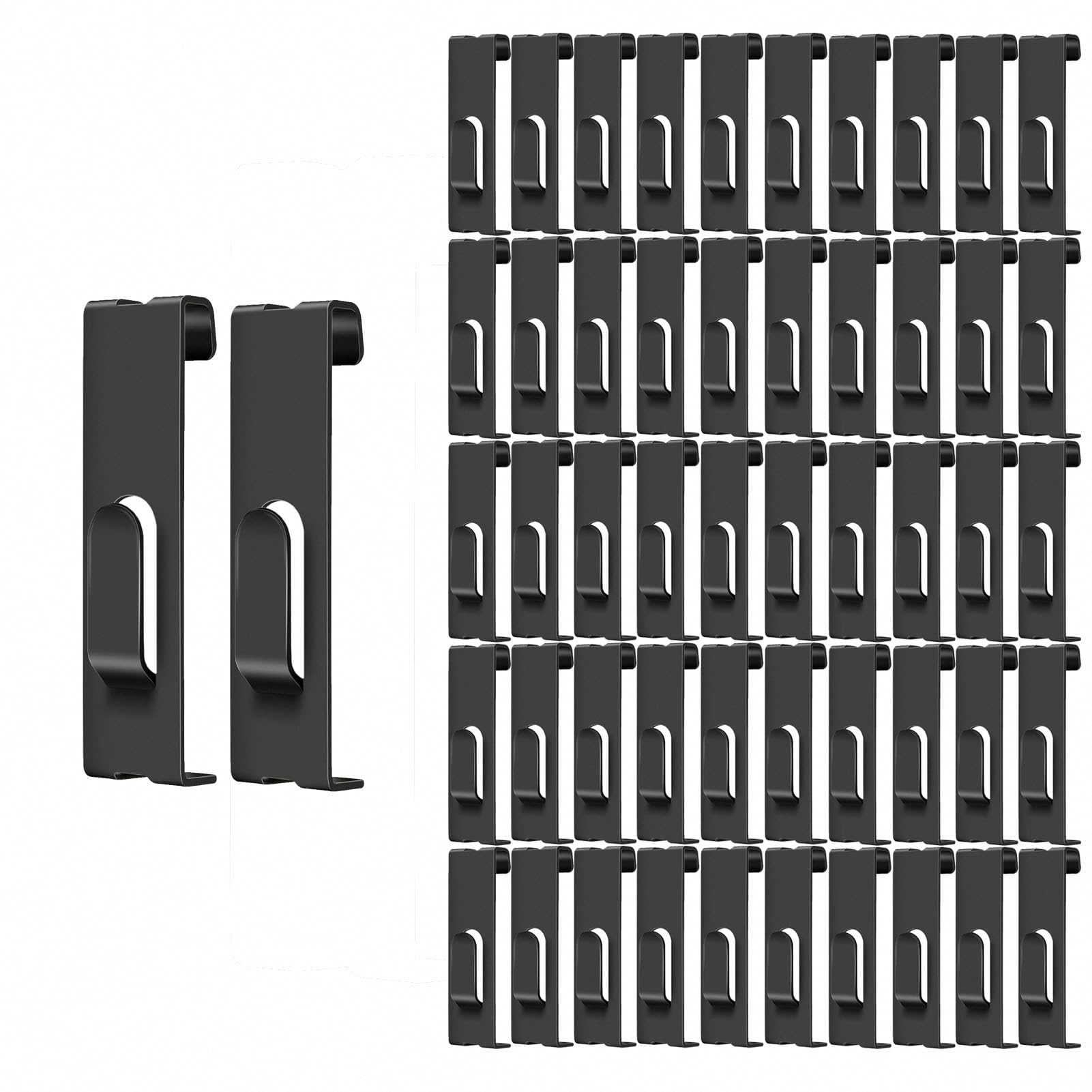 50PCS Black Gridwall Hooks & Hangers - Heavy Duty Wire Grid Panel Accessories for Retail Store Display, Pegboard Organization & Shelf Hanging - Perfect for Clothing, Jewelry & Home Decor Displays