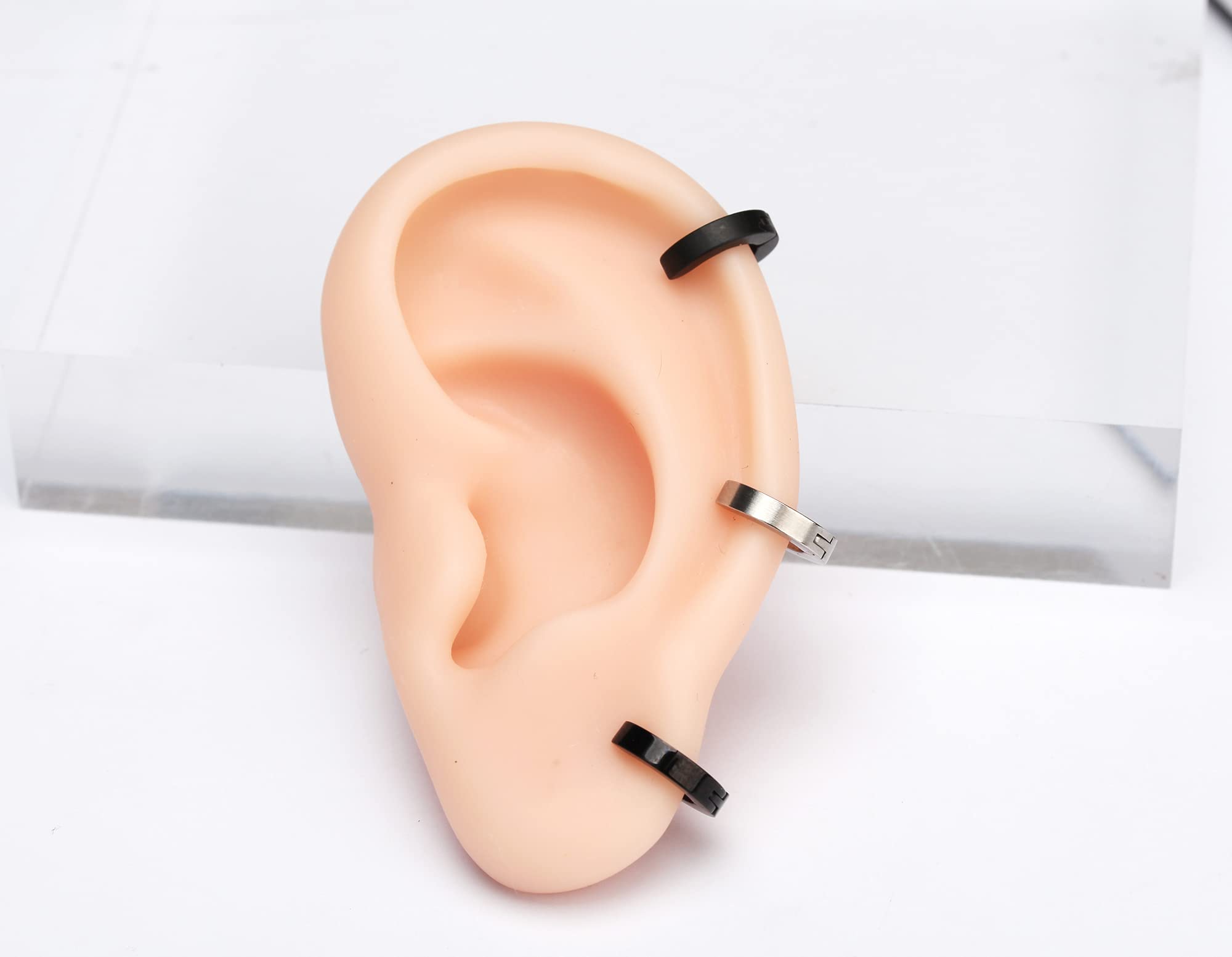 Minimalist Huggie Hoop Earrings - Tiny Angled Round Huggie Earrings for Cartilage - 1 Pair - Perfect for Everyday Wear & Stacking