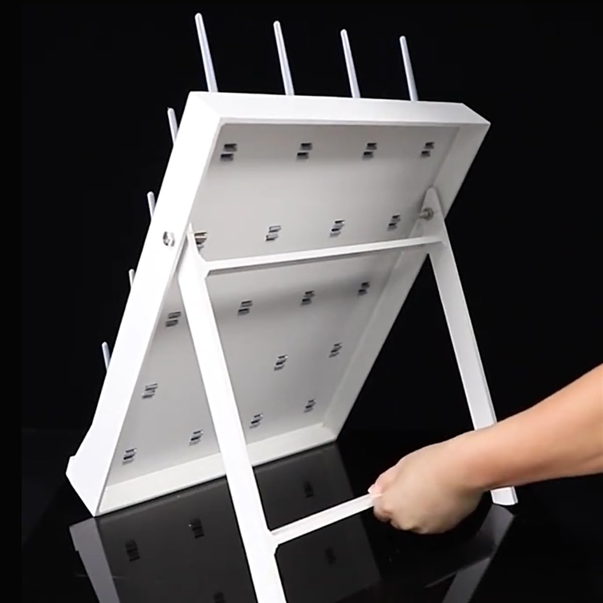 Lab Drying Rack with Detachable Pegs - Glassware Drying and Draining Rack for School Laboratory, Science Classroom & Home Chemistry Use (12 Pegs, White) - Perfect for Test Tubes, Beakers & Lab Utensils