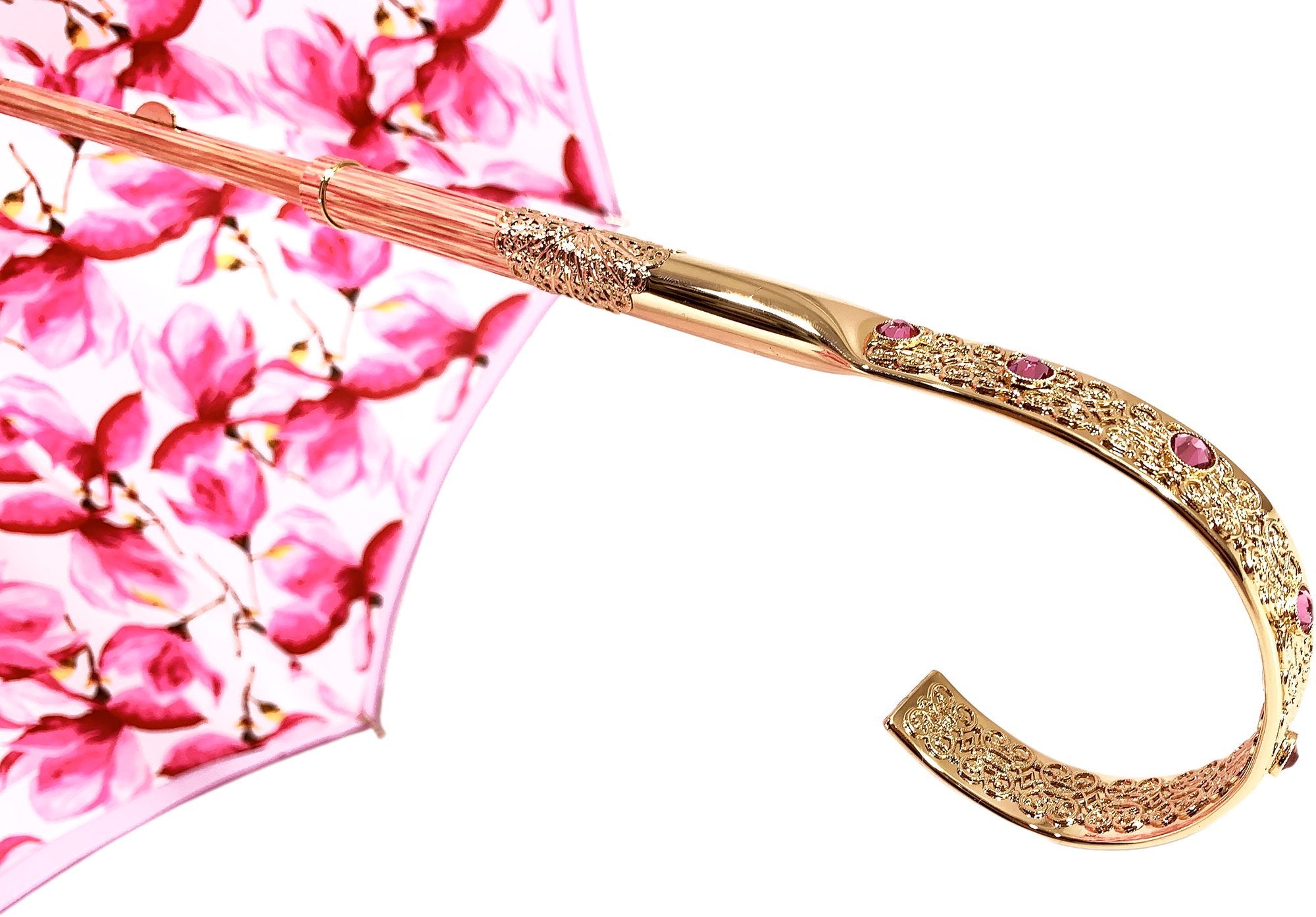 Stylish Fuchsia Pink Umbrella with Unique Floral Pattern - Perfect for Sunny Days, Beach Trips & Outdoor Events
