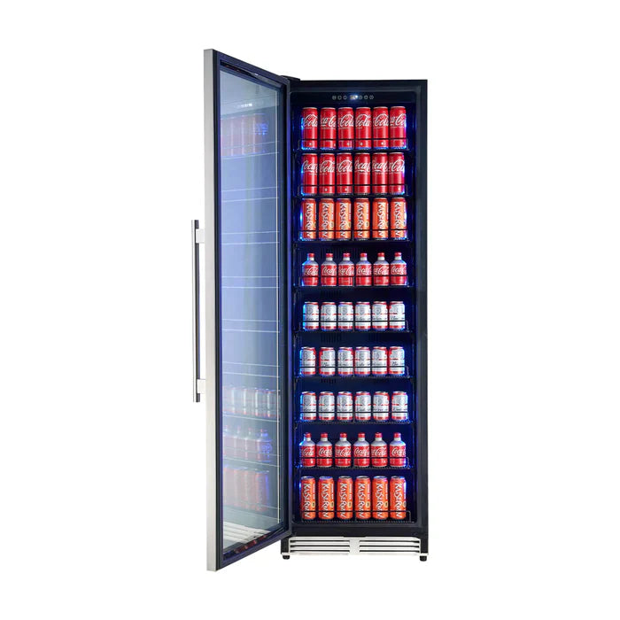 Forno Cesinali 24 Inch Stainless Steel Beverage Cooler - Energy Efficient Under Counter Fridge for Beer, Wine & Soda - Perfect for Home Bars, Restaurants & Offices (Model FBCBI6703 24S)