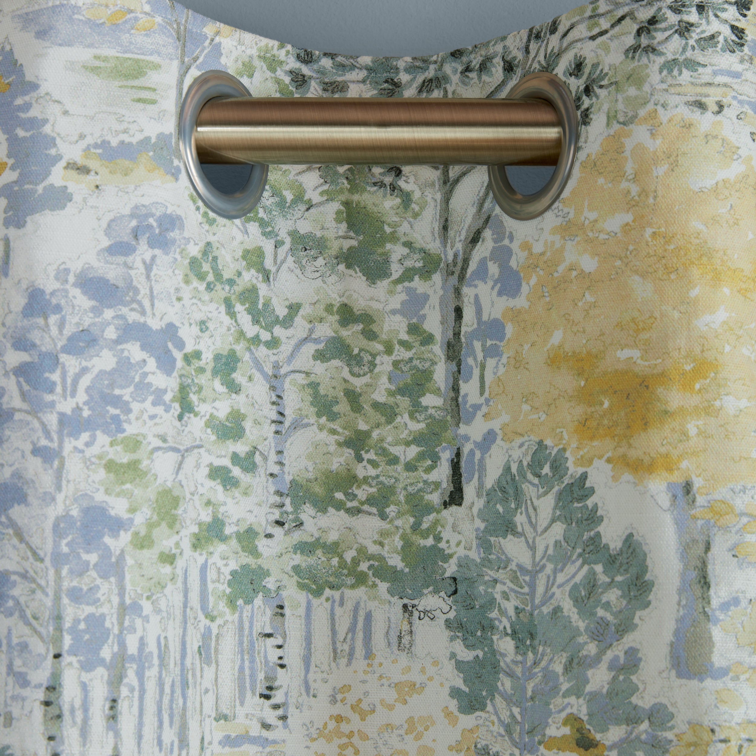 Laura Ashley Bernwood Eyelet Curtains in Ochre Yellow - Elegant Window Treatments for Living Room & Bedroom Decor