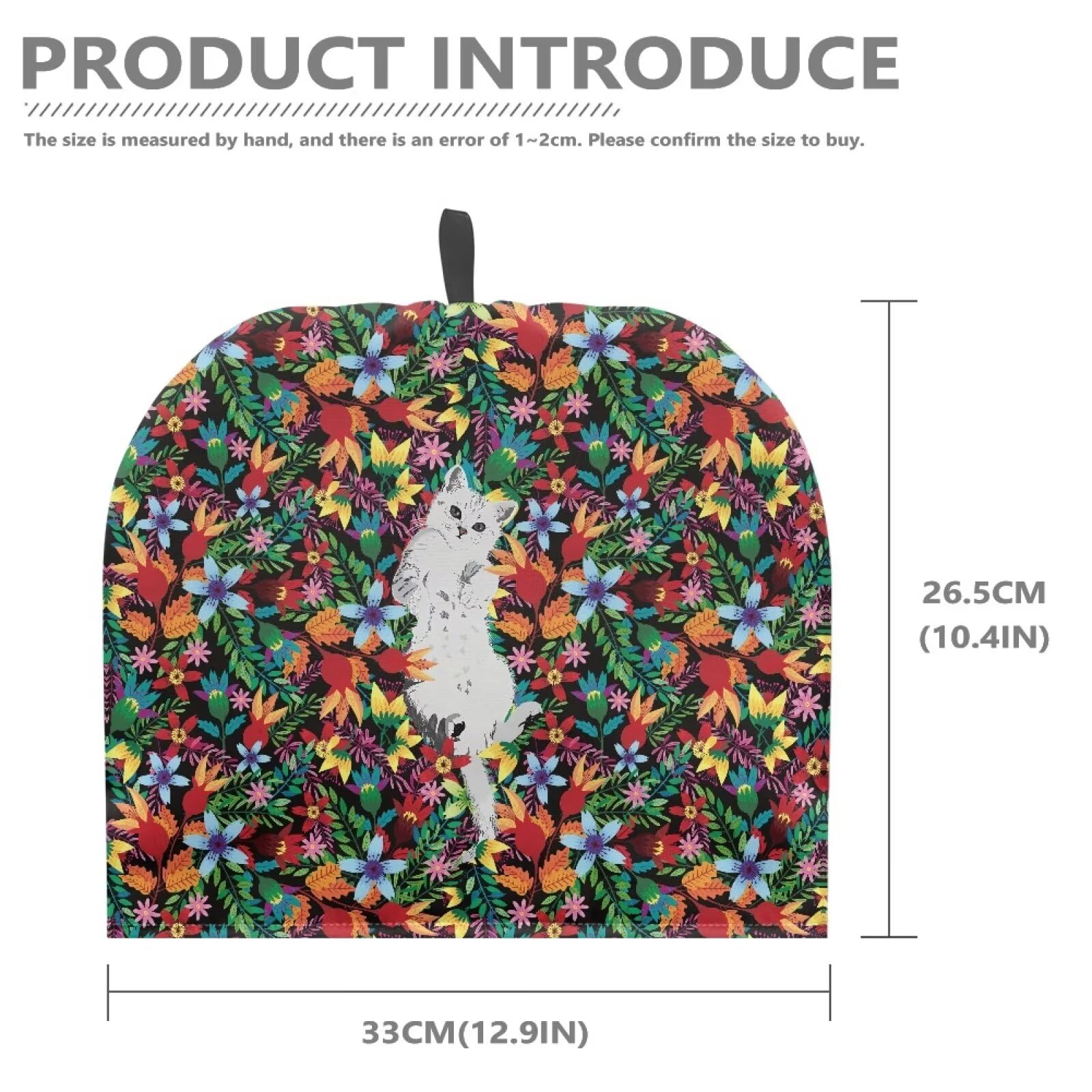 Heat Resistant Tea Cozy for Teapot - Insulated Kettle Cover with Floral Cat Design - Keep Tea Warm for Breakfast & Afternoon Tea - Perfect Kitchen Decor for Home & Office Use