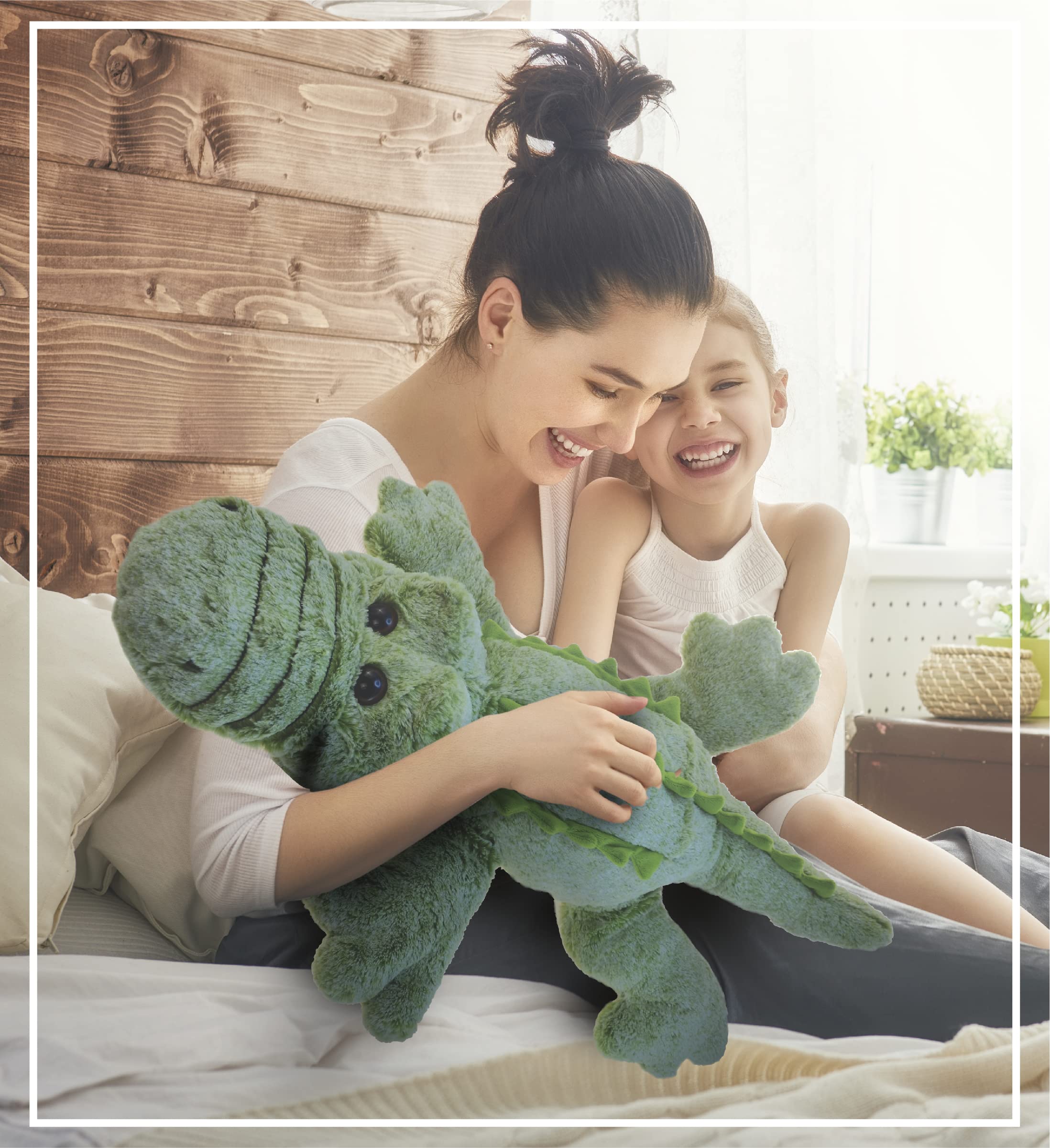 Puzzled DolliBu Super Soft Plush Alligator Stuffed Animal - 28 Inch Jumbo Hugging Pillow for Kids & Toddlers | Cozy Nap Buddy, Floor Cushion, Nursery Decor, Playroom Essential, Birthday Gift for Boys & Girls