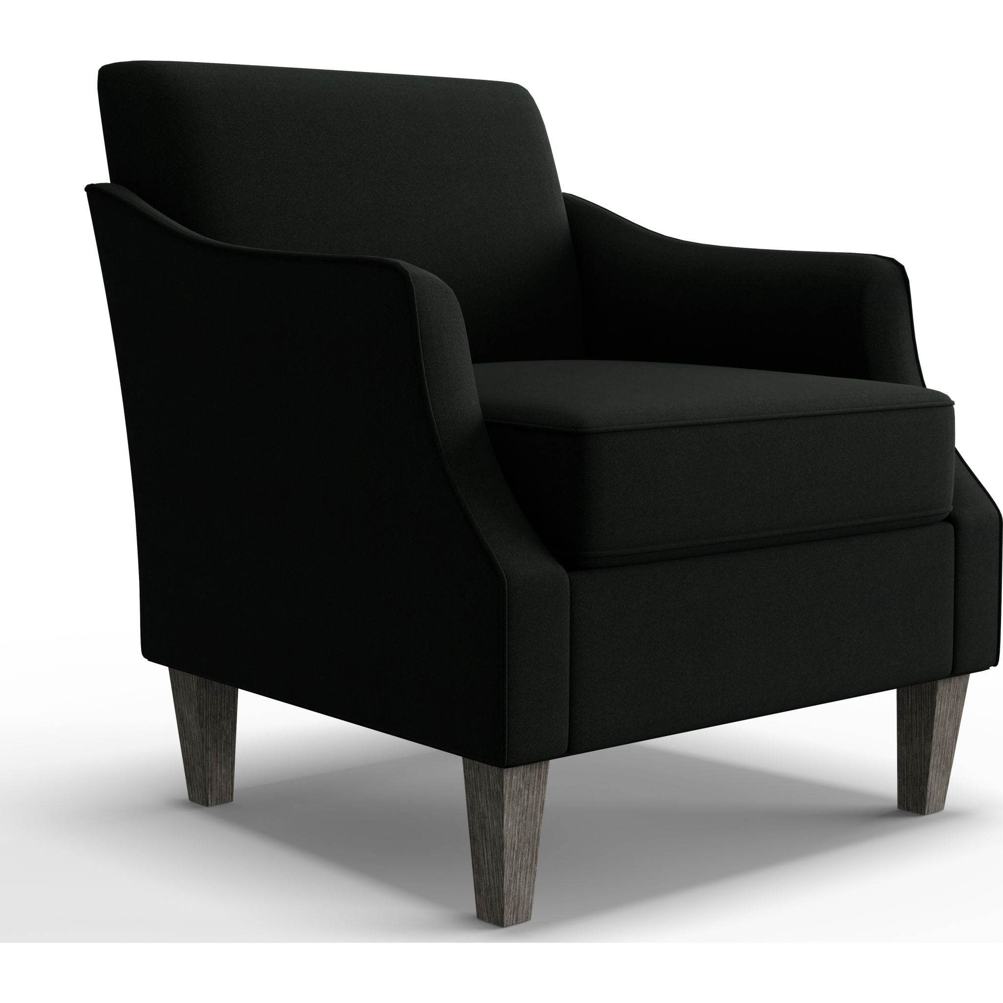Ashelle Accent Chair in Smoke Gray - Modern Upholstered Lounge Chair for Living Room, Bedroom & Office - Comfortable Reading Chair with Sturdy Wooden Legs