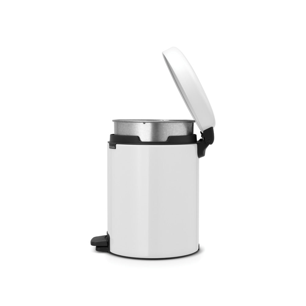 Newicon 5L Stainless Steel Step Trash Can - Hands-Free Pedal Bin for Kitchen, Bathroom & Office Waste Disposal