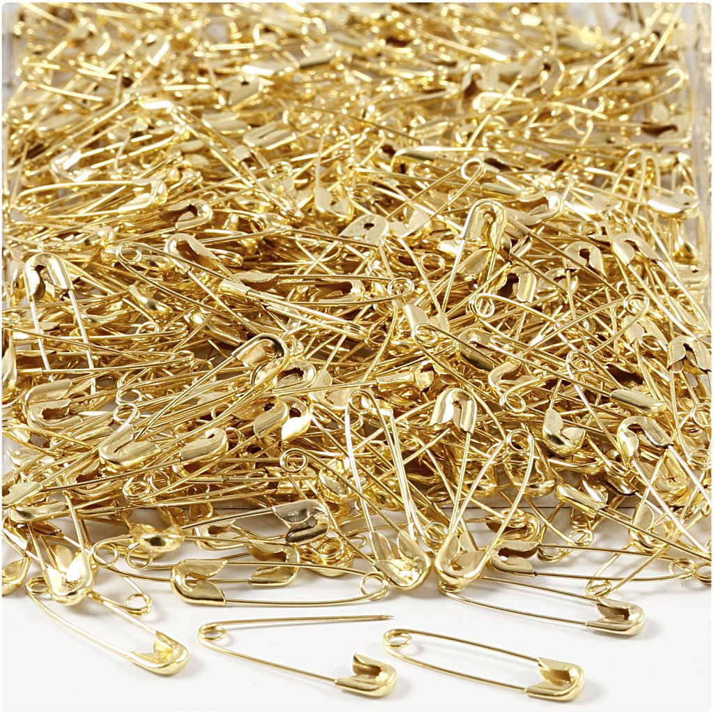 500pcs Gold Safety Pins 22mm for Sewing, Crafts & DIY Projects - Bulk Stainless Steel Fasteners for Clothing, Fabric & Jewelry Making