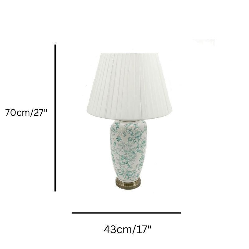 Bourton Green and Cream Ceramic Table Lamp - Modern Home Decor for Living Room, Bedroom, or Office - Stylish Lighting Accent for Cozy Ambiance