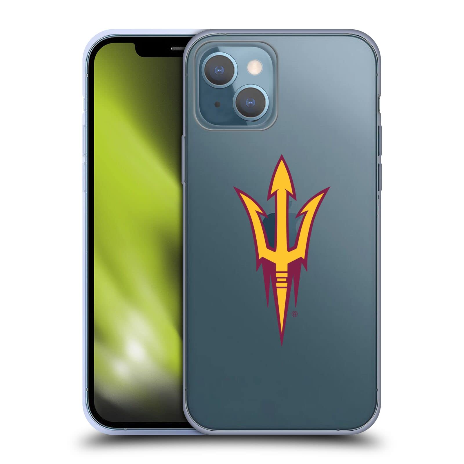 Official Arizona State University ASU Logo Soft Gel Case for Apple iPhone 13 - Shockproof Protective Phone Cover for Students & Alumni - Perfect for Campus Life, Game Days & School Spirit