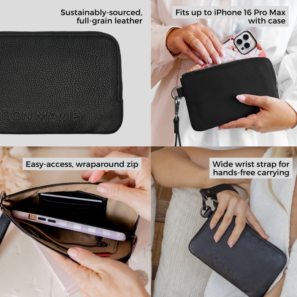 Premium Genuine Leather Phone Wallet Pouch - Chocolate Brown | Slim RFID Blocking Card Holder for iPhone & Android | Perfect for Travel, Work & Everyday Use