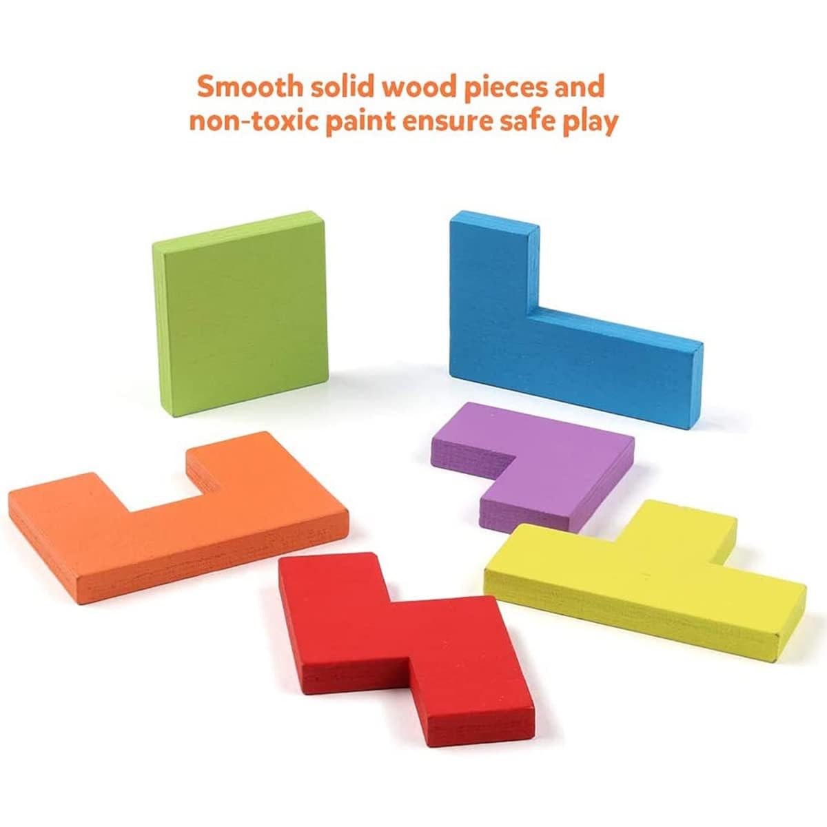 AASTIK Wooden 3D Russian Blocks Puzzle Game - 40Pcs STEM Educational Toy for Kids | Brain Teaser, Montessori Learning, IQ Logic & Geometry Skills Development | Perfect Gift for Toddlers & Preschoolers (Great for Classroom, Birthday & Family Game Night)