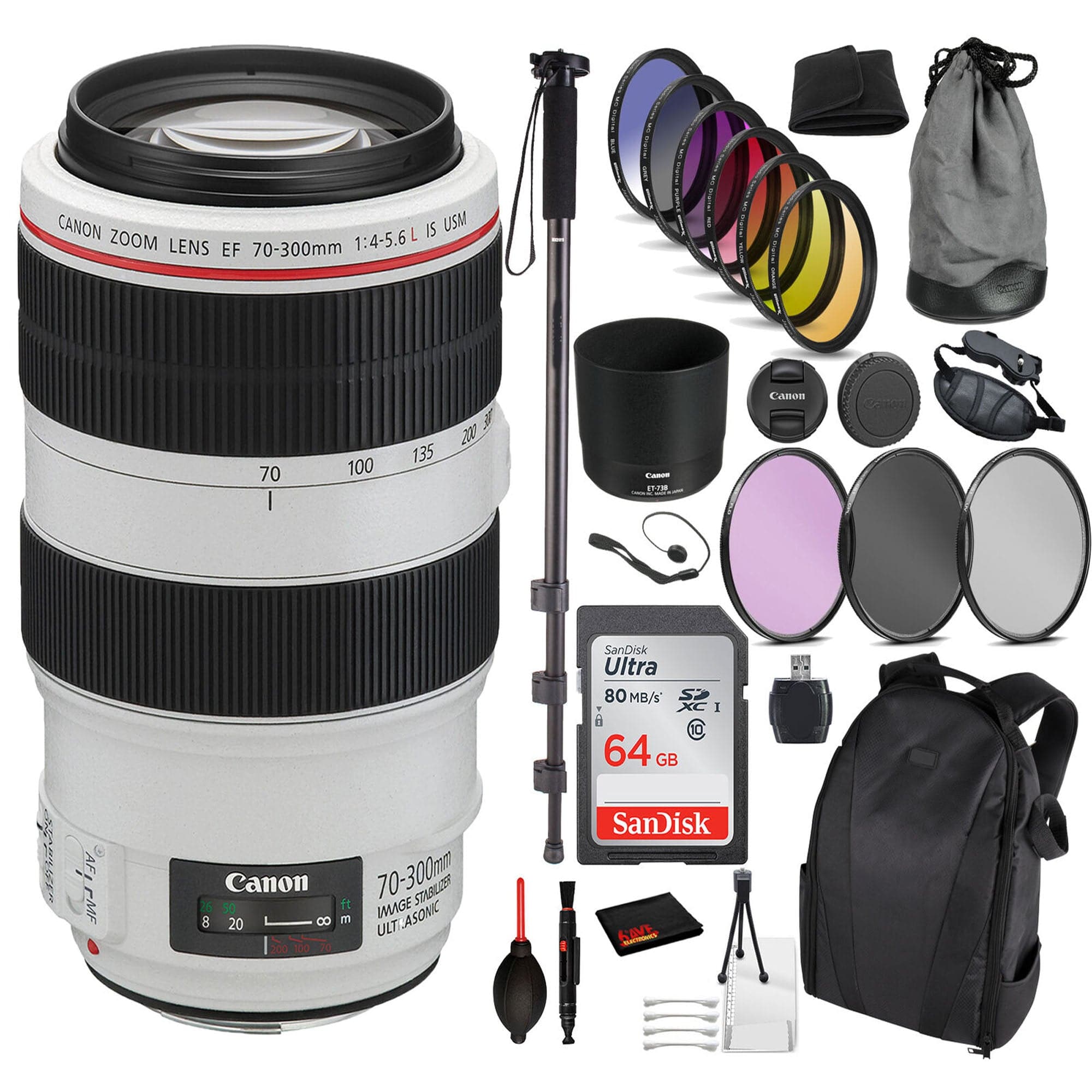Canon EF 70-300mm f/4-5.6L IS USM Telephoto Zoom Lens with Premium Bundle - Perfect for Wildlife Photography, Sports Events & Travel Adventures