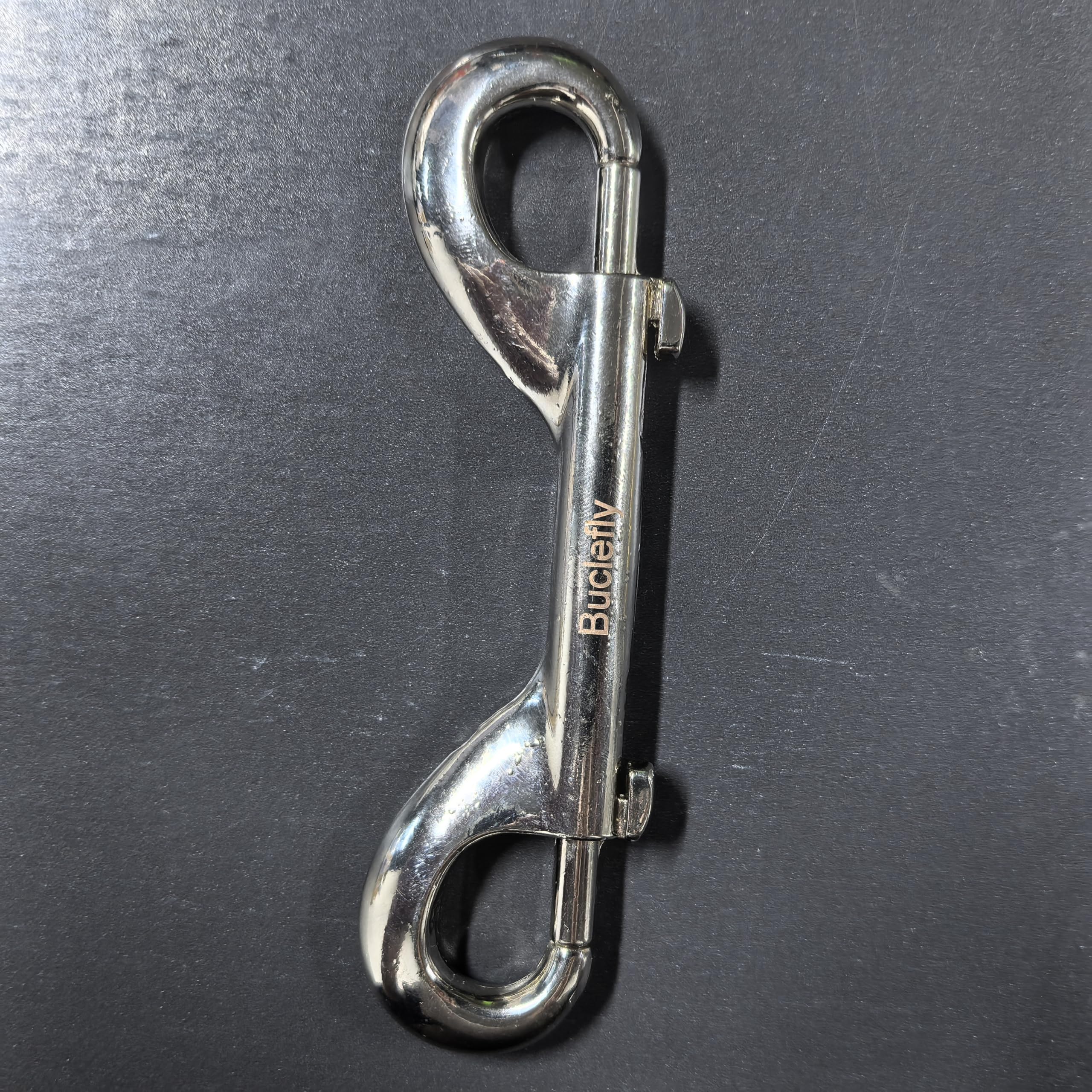 Stainless Steel Double Ended Eye Bolt Snap Hooks with Trigger Clips - Heavy Duty Metal Chain Clips for Fishing, Dog Leash, Keychain & Outdoor Gear