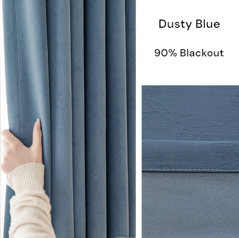Holly Chenille Embossed Floral Blackout Curtains for Bedroom - Custom Size Thermal Insulated Window Drapes for Living Room & Nursery