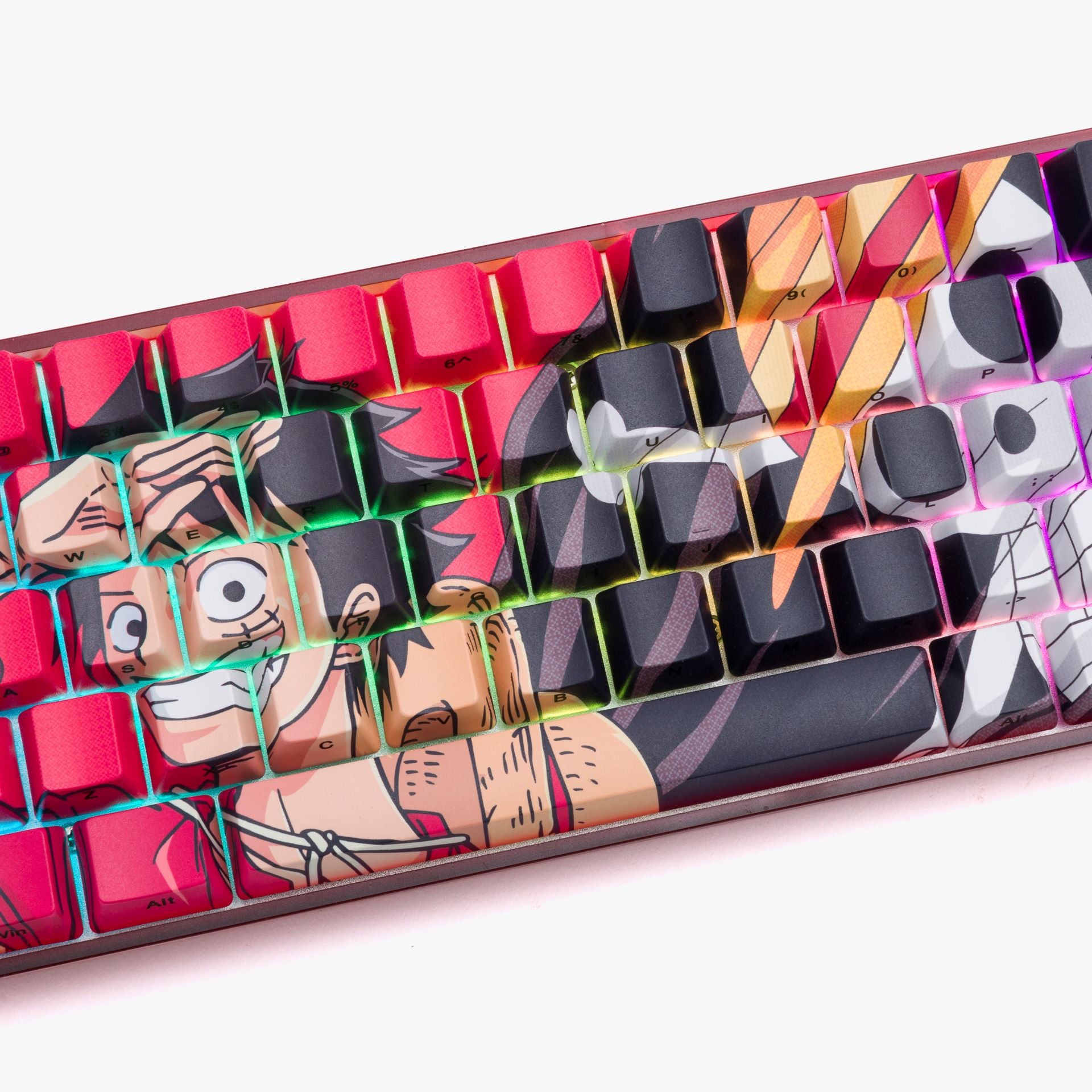 One Piece x HG 68 Keycaps Set - Luffy Anime Mechanical Keyboard Keycaps for Gaming & Typing - Perfect for Anime Fans & PC Enthusiasts