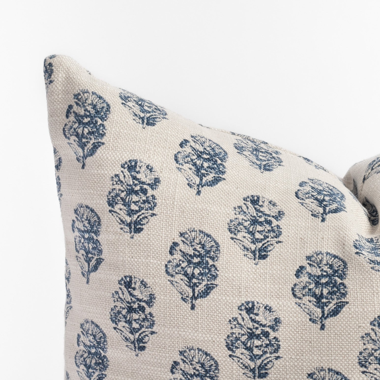 Zola 20x20 Inch Decorative Throw Pillow Cover - Soft Indigo Blue Cotton Square Cushion for Sofa, Bed, Living Room & Home Decor