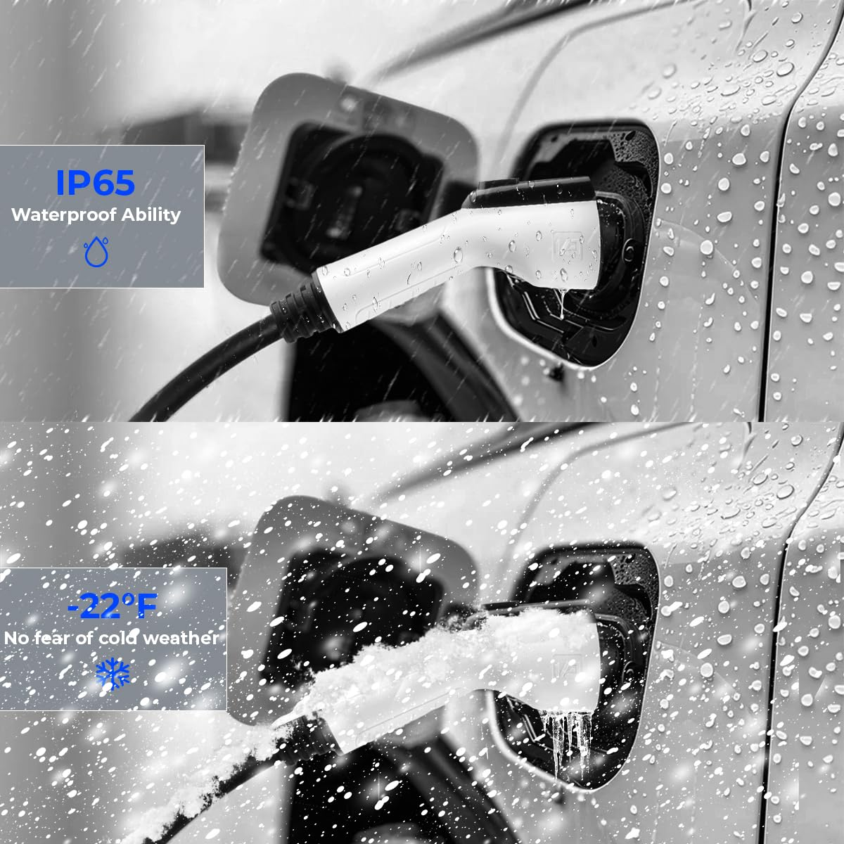 Mplus 16A Level 1 & 2 Portable EV Charger - NEMA 5-15P & 6-20 Plug - J1772 Compatible for Electric Cars - Home, Travel & Emergency Charging Solution - Fast & Safe Charging for Tesla, Nissan Leaf, Chevy Bolt & More