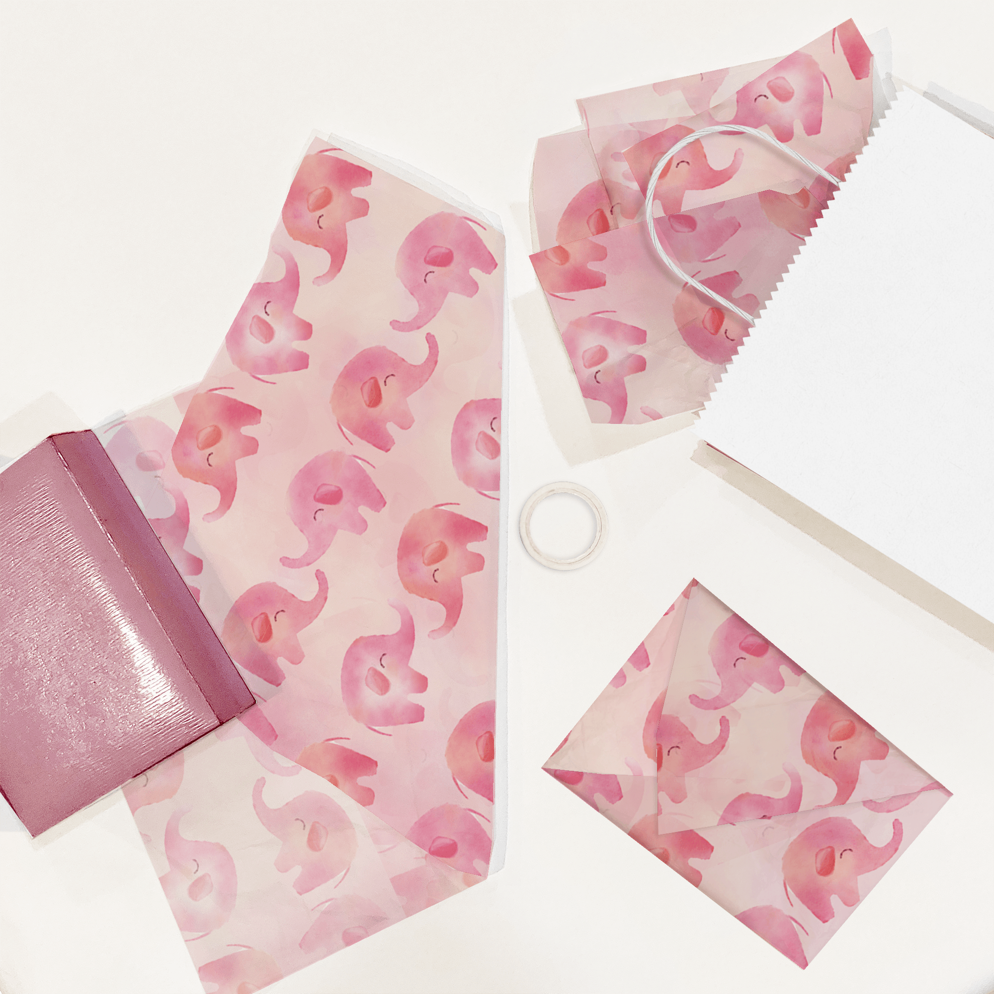 Pink Elephant Tissue Paper - 20 Sheets for Gift Wrapping, Party Decorations & Craft Projects - Bulk Pack | Perfect for Baby Showers, Birthdays & DIY Art