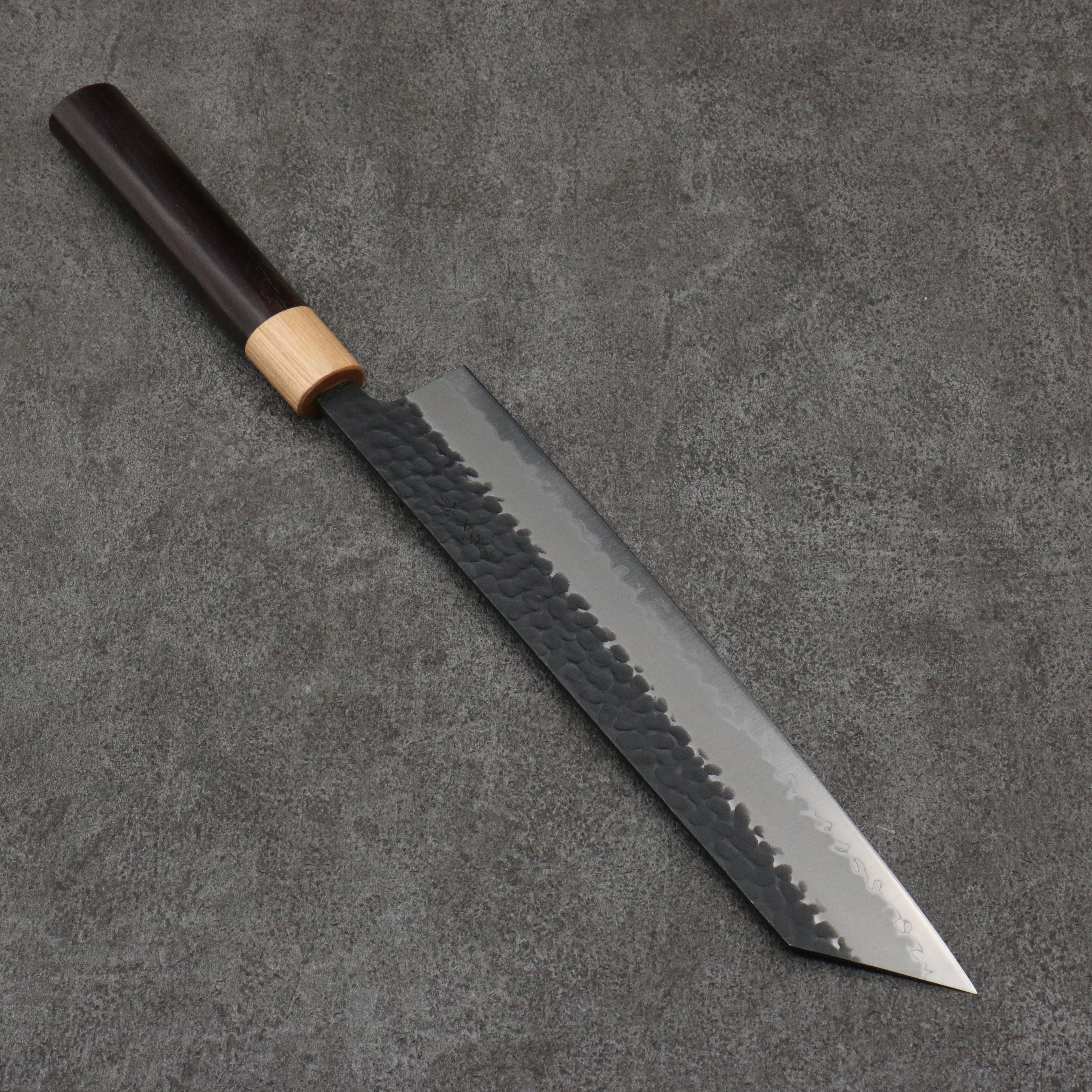Seisuke Blue Super Hammered Kiritsuke Gyuto 240mm Japanese Chef Knife with Shitan Handle & White Pakka Wood Ferrule - Perfect for Sushi, Sashimi & Precision Cutting