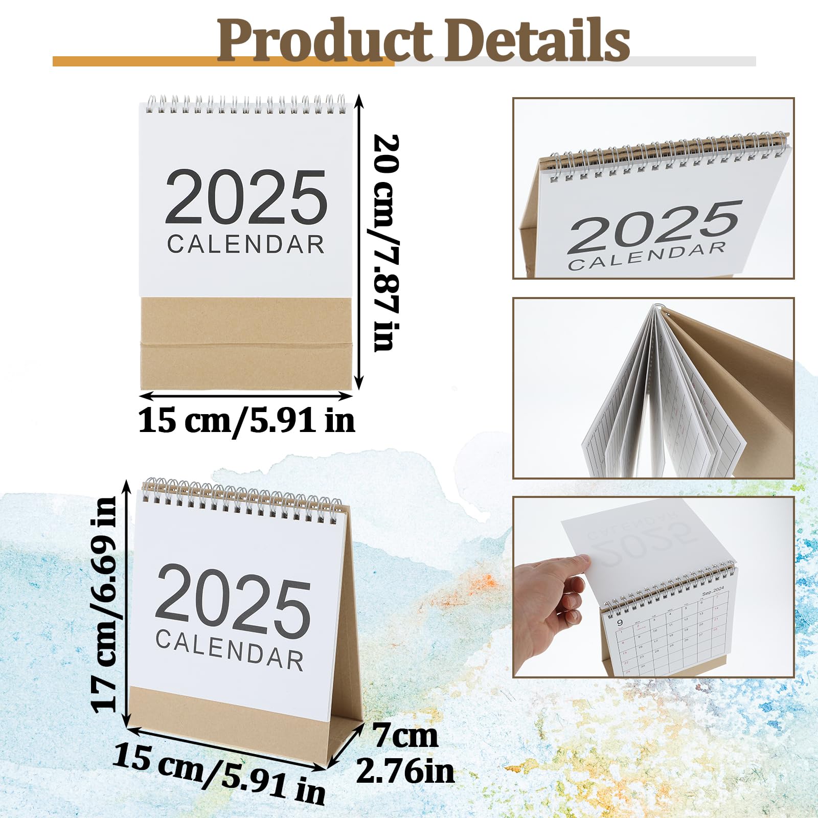 Ouligay Small Desk Calendar 2025 - Standing Desktop Flip Calendar for Office & Home | Simple Style Mini Planner for Daily Planning, Schedule Tracking & Desk Decoration | Perfect for Workstations, Study Areas & Gift Giving
