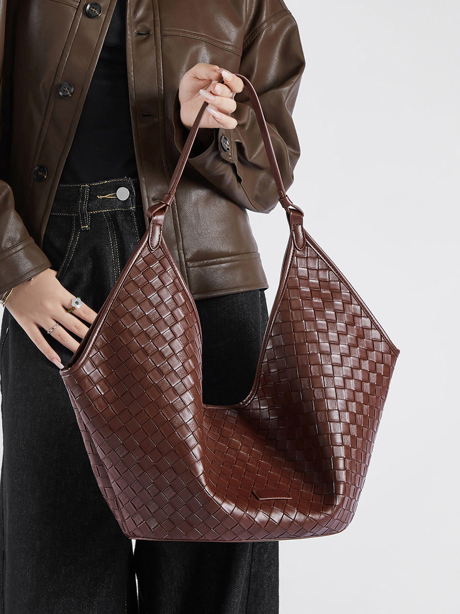Effortless Woven Shoulder Carry Bag - Stylish & Lightweight Crossbody Purse for Women - Perfect for Shopping, Travel & Everyday Use