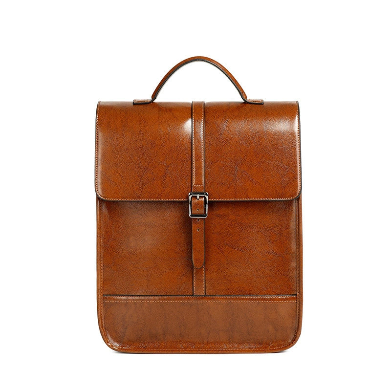 Premium Genuine Leather Backpack for Men & Women - Durable & Stylish Laptop Bag for Work, Travel & School - Water-Resistant & Spacious Design